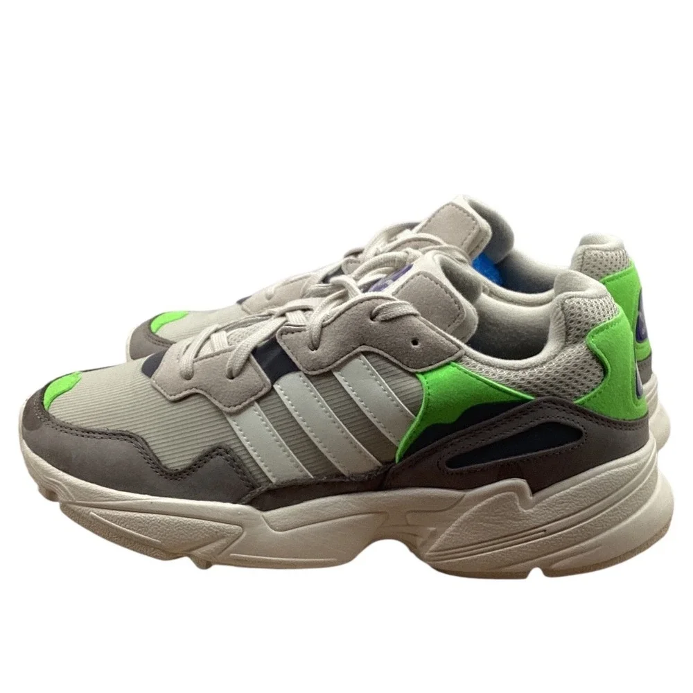 Adidas Yung-96 Mens Grey Crystal White Shock‎ Lime Sneakers F97177